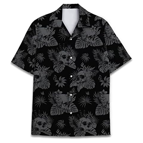 Funny Skull Hawaiian Shirt for Men and Women Cover