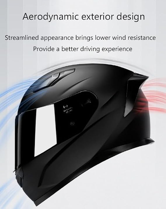 Full Face Motorcycle Helmet with Quick Release Safety Buckle Street Motocross Helmet with Double Layer Removable Visor DOT/ECE Approved for Racing Endurance Racing