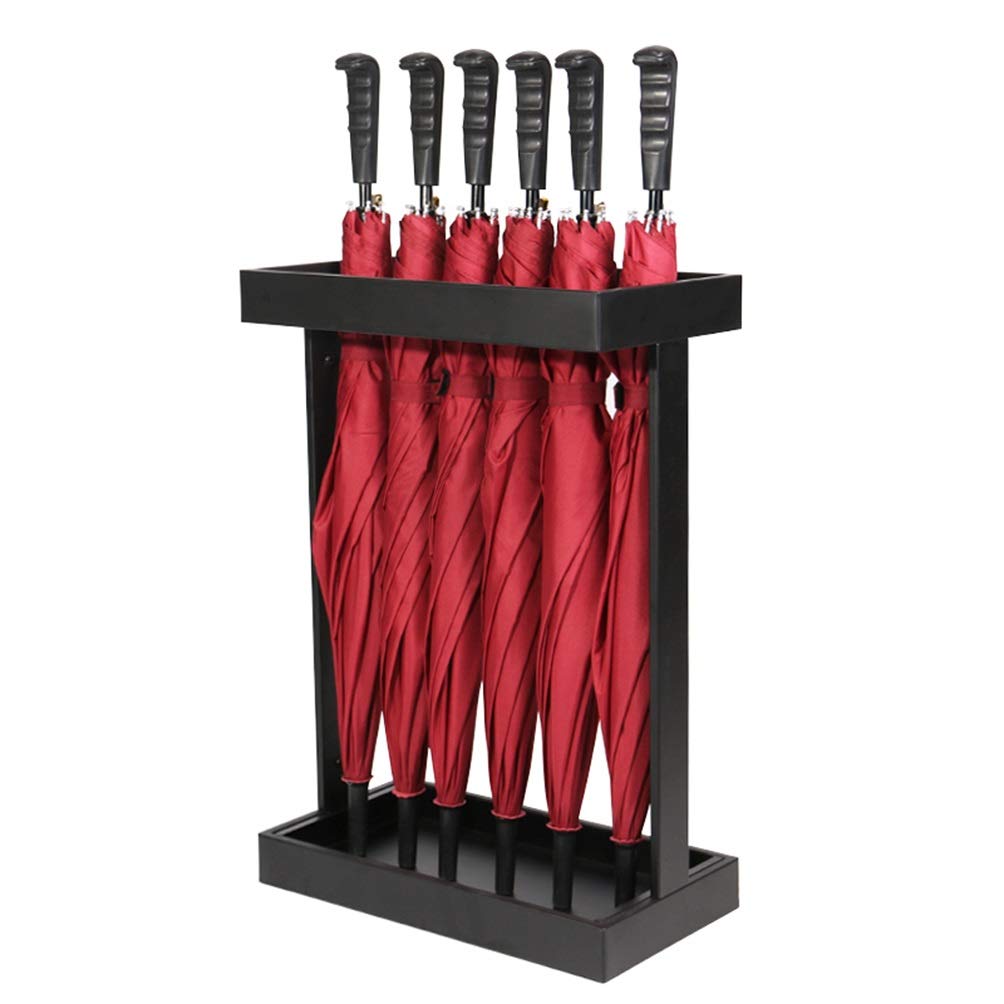Portaombrelli AGYH Black Hotel – Grande Capacità 20 Ombrelli, In Metallo Con Vassoio Raccogligocce, 20x40x61 Cm