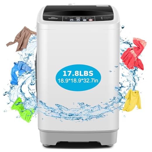 Nictemaw Portable Washing Machine 17.8Lbs Capacity Portable Washer with Drain Pump 2.3Cu.ft Full-Automatic Compact Washer with 10 Programs 8 Water Level for Home, Apartment, RV, Dorms