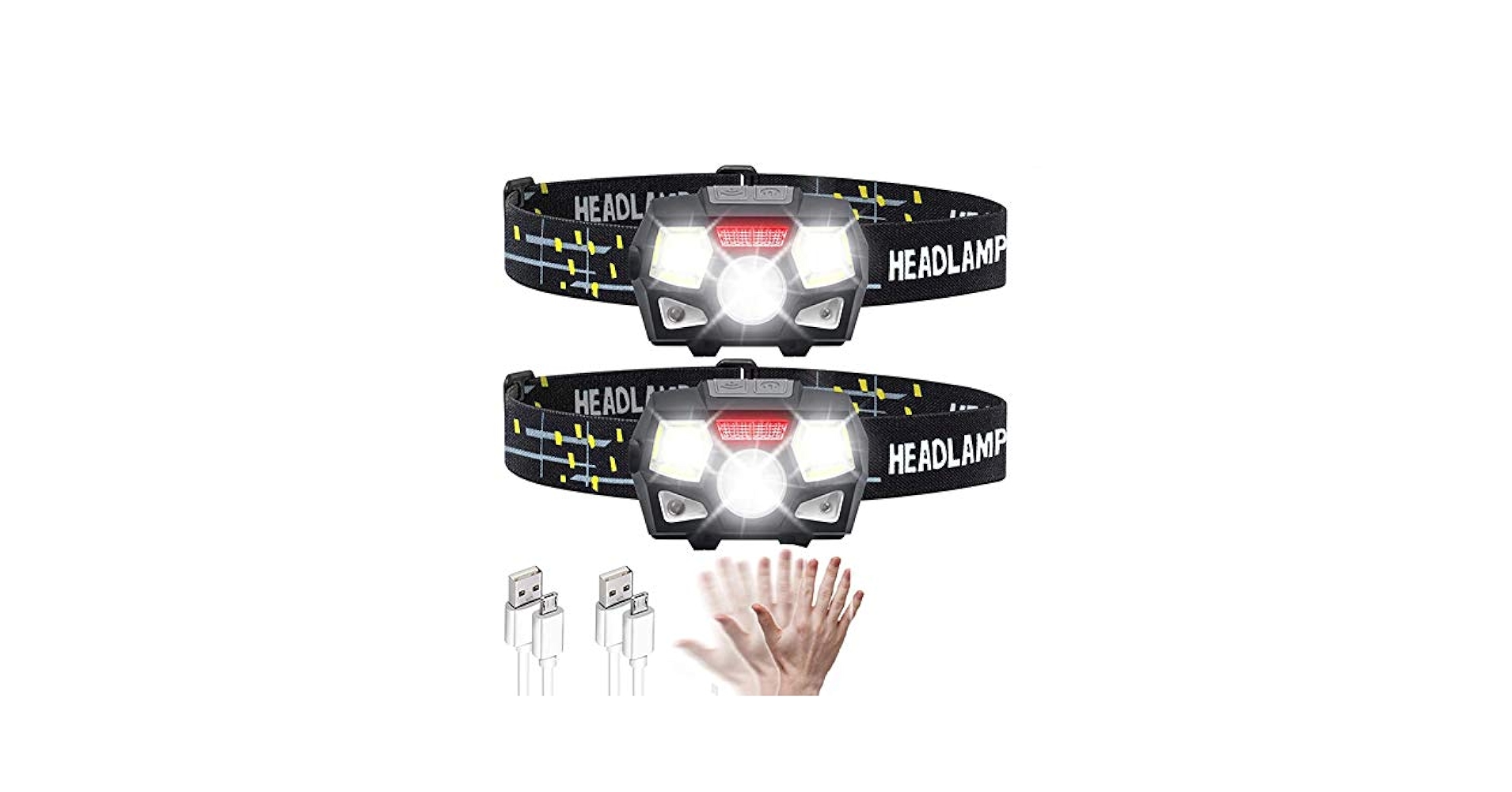 Amazon.com: 2PCS Ultra Bright LED Headlamp Motion Sensor