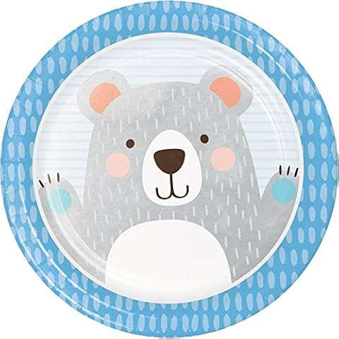 Creative Converting Blue Birthday Bear Plates - 8 Pcs Cover