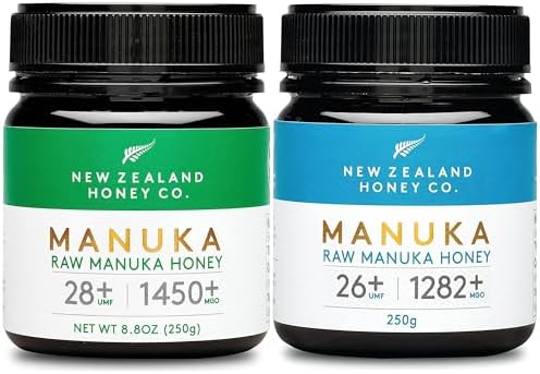New Zealand Honey Co. Raw Manuka Honey UMF 28+ | MGO 1450+ 8.8 oz & UMF 26+ / MGO 1282+ 8.8oz