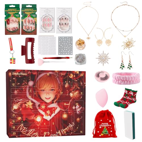 Advent Calendar 2025, 24 Day Beauty Countdown Calendar with Press