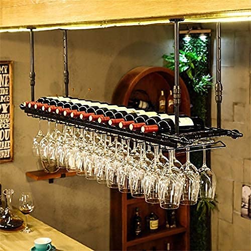 Casier à vin plafond suspendu bar restaurant métal fer