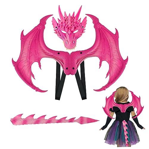 Costume de dragon pour enfants masque halloween et queue de cosplay léger