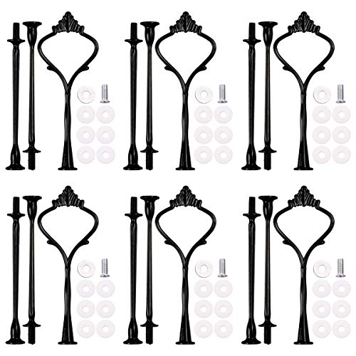 3-Tier 14.6’’ Cupcake Stand Hardware Fittings, Metal Mold Crown Holder DIY Making for Fruit Plate Cake Stand Snack Tray Replacement Parts for Tea Party Wedding Decoration (6 Sets - Black) 3-Tier 14.6’’ Cupcake Stand Hardware Fittings, Metal Mold Crown Holder DIY Making for Fruit Plate Cake Stand Snack Tray Replacement Parts for Tea Party Wedding Decoration (6 Sets - Black)