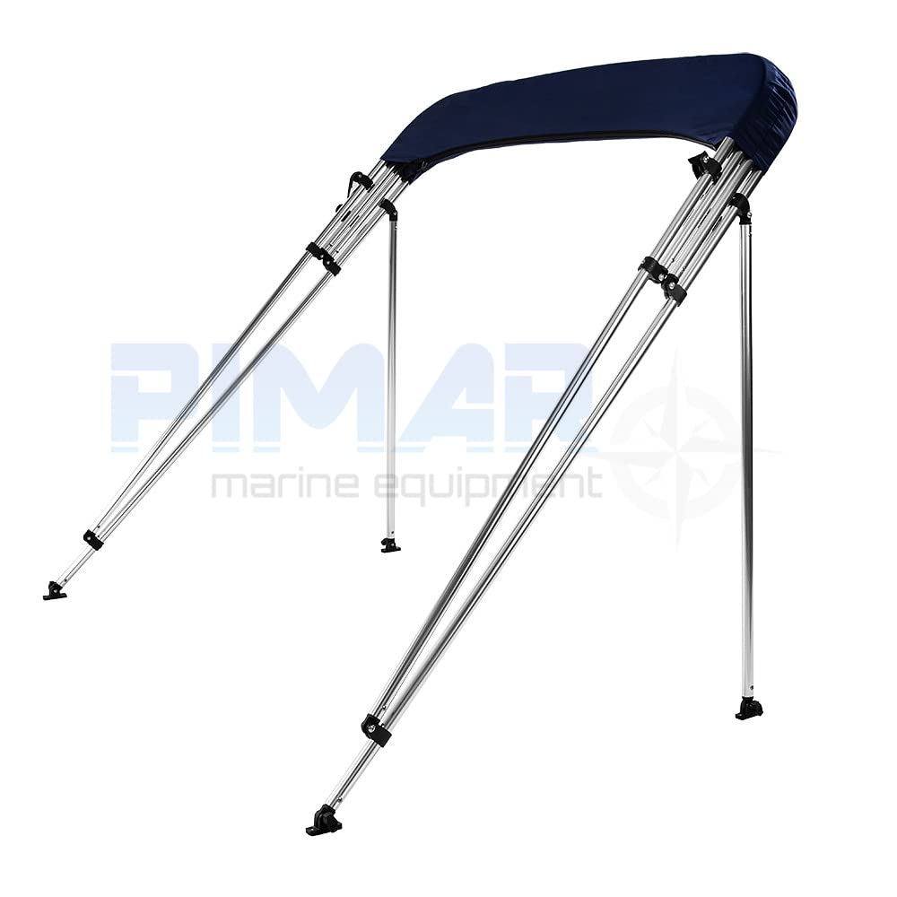 PIMAR Tendalino Bimini 4 Archi in Alluminio Lucido Ø 25 MM Diverse Misure e Colori. Barca Gommone (Blu Navy, larghezza 220-240cm)