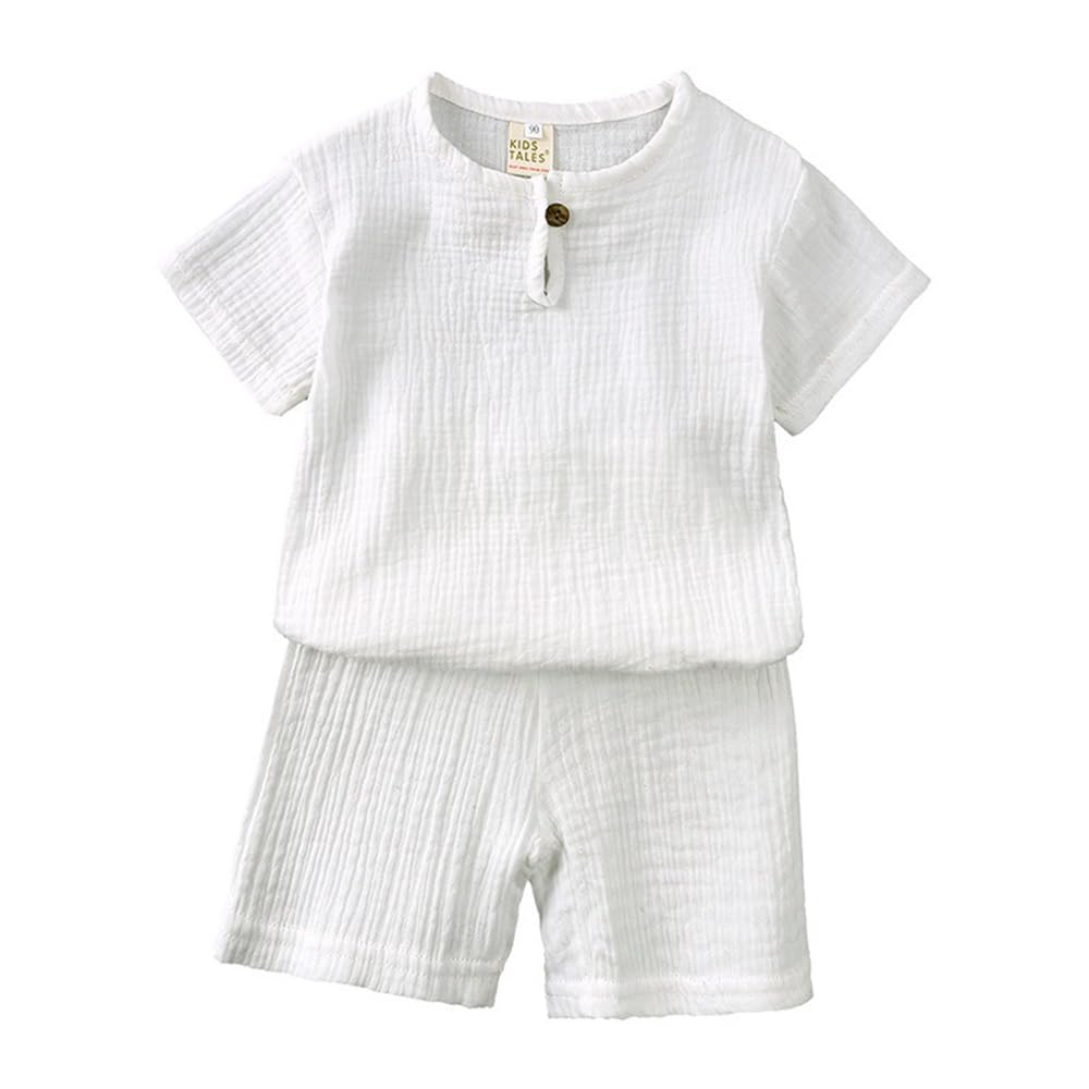 TMOYJPX Conjunto Ropa Niño Niña Verano Algodón Lino 9-24 Meses 2 a 8 años, Traje Camiseta Chaleco Pantalón Corto