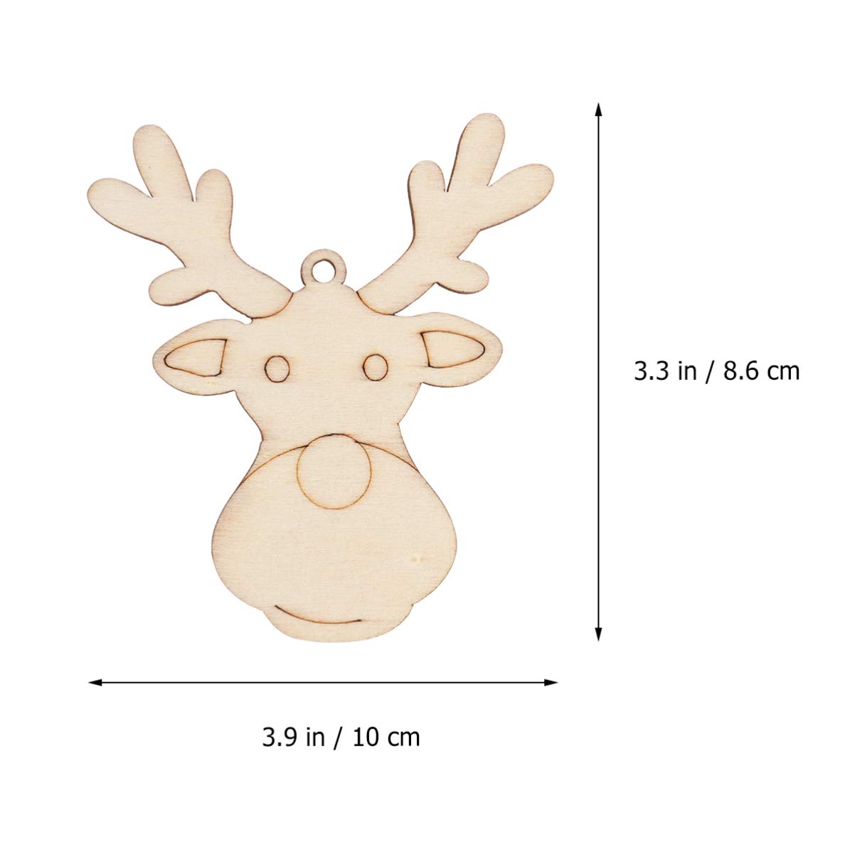 Lot De 20 Pendentifs En Bois De Noël Tête De Renne – Décorations Suspendues Pour Sapin, Porte, Fenêtre, 9,5 X 6 Cm - 13