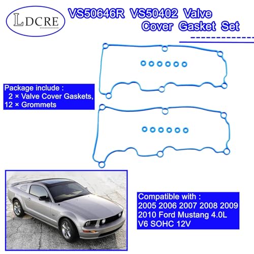 Image of VS50646R VS50402 Valve Cover Gasket Set ，Valve Gaskets Compatible with 2005 2006 2007 2008 2009 2010 Ford Mustang 4.0L V6 SOHC 12V,Replace AVC498S 151071201