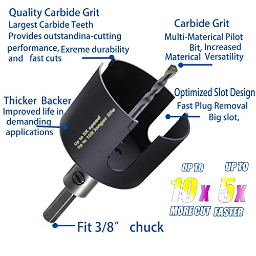 4 Inch Deep Hole Saw Carbide, 2.36” Cutting Depth For Multiple Material Hardy Plank Mdf Wall Tile 10X More Cuts 5X More Faster #TOP6
