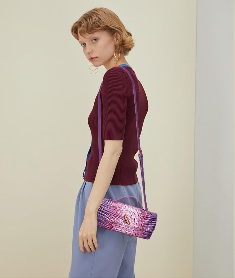 Trendy Women Crocodile Evening Clutch Purse Crossbody Shoulder Handbag Cute Vegan Leather Satchels2