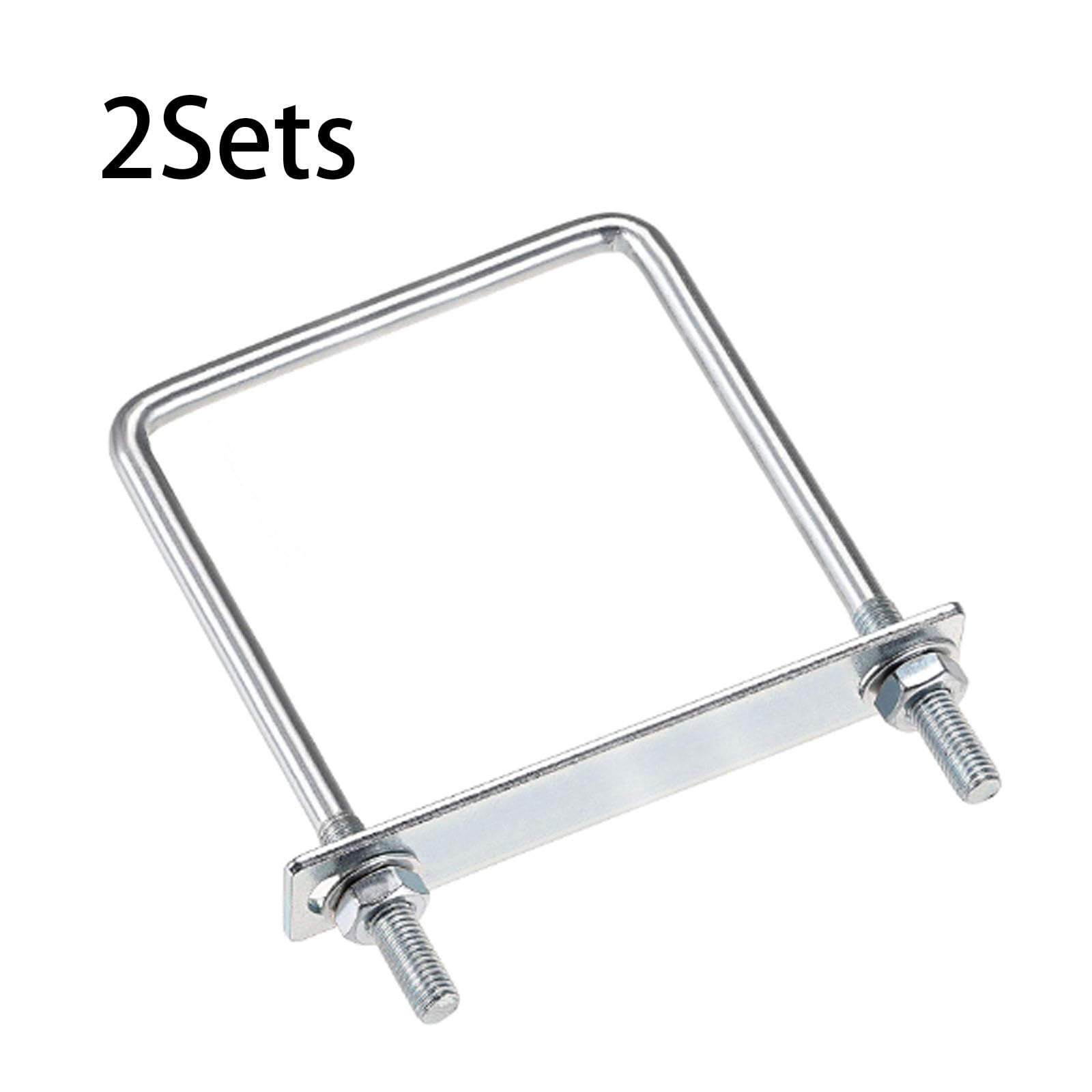 TOP-VIGOR 2 sets M8 Square U-Bolts, 90mm Inner Width 130mm Length Steel U-Bolts with Nut, Plate - Image 3