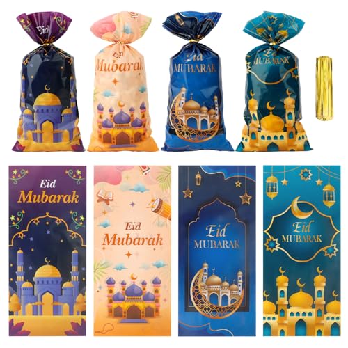 Sacs pour l'Aïd Mubarak : emballages festifs transparents pour gâteaux et douceurs