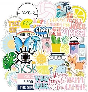 100 PCS Cute Colourful Stickers, Preppy Stickers Waterproof Vinyl Decals Aesthetic Sticker for Phone Luggage Bumper Guitar Skateboard Bike