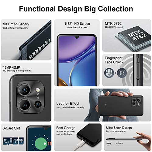 EL X80 Smartphone 6.82” HD+,4GB RAM 64GB ROM,256GB...