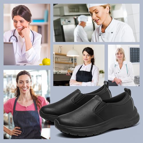 Xinshdi Women's Black Waterproof Leather Hands-Free Non Slip Work Shoes by Xinshdi - Used condition - Image 7