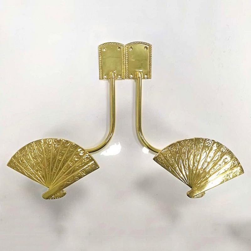 A Pair of European Curtain Fan Brass Hook Chinese Cloth Curtain Hook High-End All-Match - (Color: Single Left)