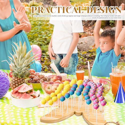 Présentoir à cake pop en bambou naturel, support haut de gamme pour buffet chic