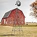 Tangkula 8.3FT Windmill Yard Garden Metal Ornamental Wind Mill Weather Vane Weather Resistant (Grey)