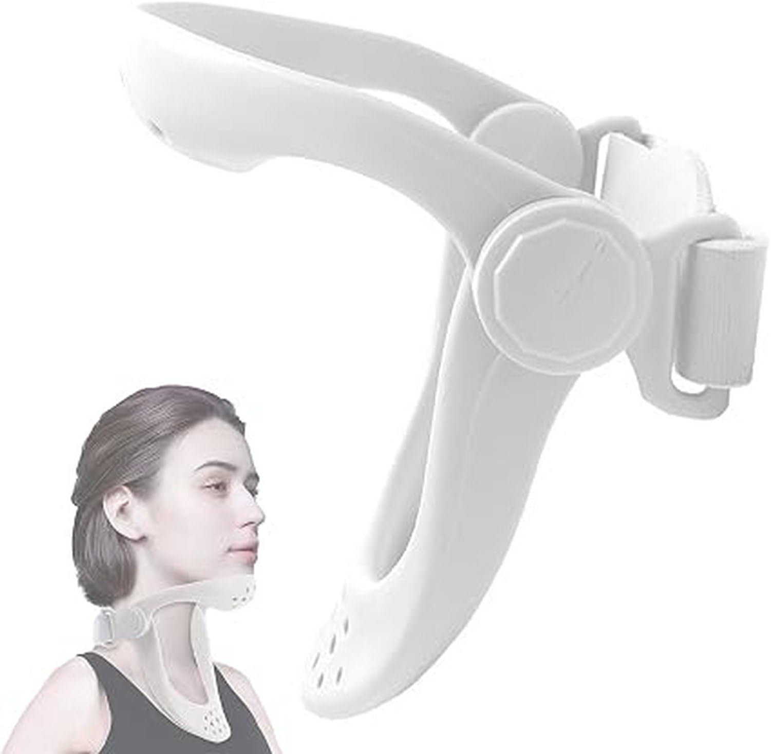 Correttore Postura Cervicale con Supporto per Collo - Plantare Ortopedico Anti Curvatura e Trazione per Alleviare Dolore a Collo e Schiena per Uomo Donna e Raga, White