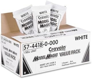 Model Magic Modeling Compound, 8 oz Packs, 12 Packs, White, 6 lbs