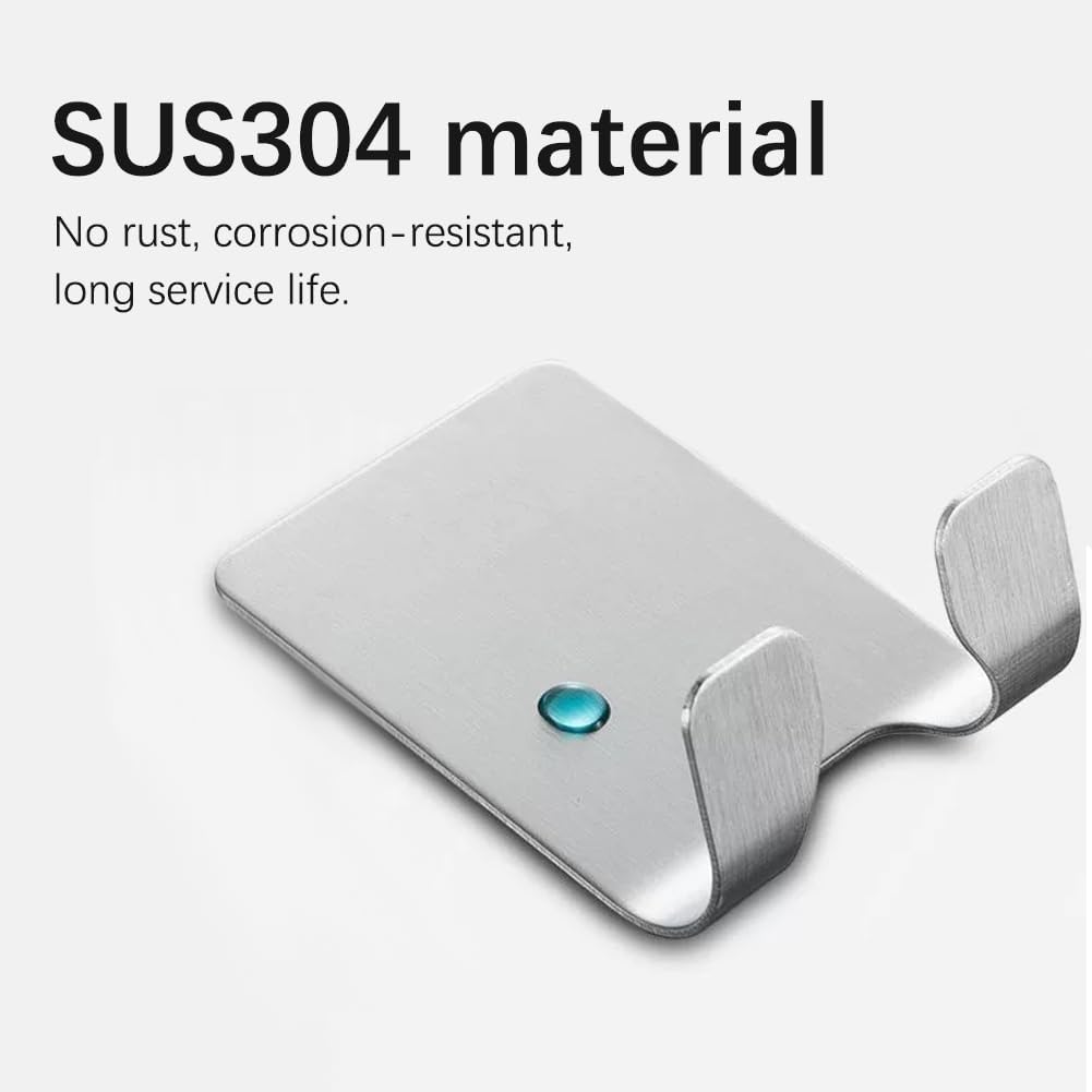 1PC Shower Razor Holder: Stainless Steel Adhesive Hook for Bathroom & Kitchen - Hold Razors, Robes, Tools