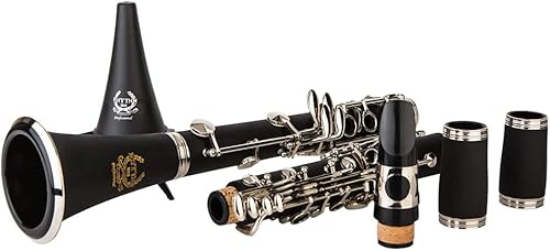 Miniatura 2 de Rhythm Bb Clarinete 17 teclas de níquel, banda de viento de madera y orquesta, instrumentos musicales para principiantes, incluye estuche, soporte,