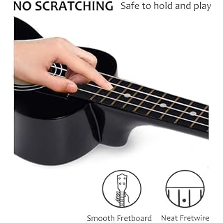 ADM Ukulele for Beginners Hawaiian Wood Ukelele Kit for Kids Adult Student Starter Professional Ukalelee Pack Bundle with Free Lessons Gig Bag Strap Nylon String Tuner (Black, 21 Inch) - Les Beatles, Paul McCartney, John Lennon, RIngo Starr, George Harrison ADM Ukulele for Beginners Hawaiian Wood Ukelele Kit for Kids Adult Student Starter Professional Ukalelee Pack Bundle with Free Lessons Gig Bag Strap Nylon String Tuner (Black, 21 Inch) – Image 6