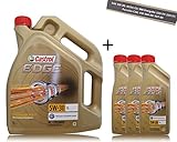 Qualitätsprodukt, NEU 3x 1 L + 5 L = 8 Liter Castrol Edge Fluid Titanium 5W-30 LL Motoröl inkl. Castrol Ölwechselanhänger