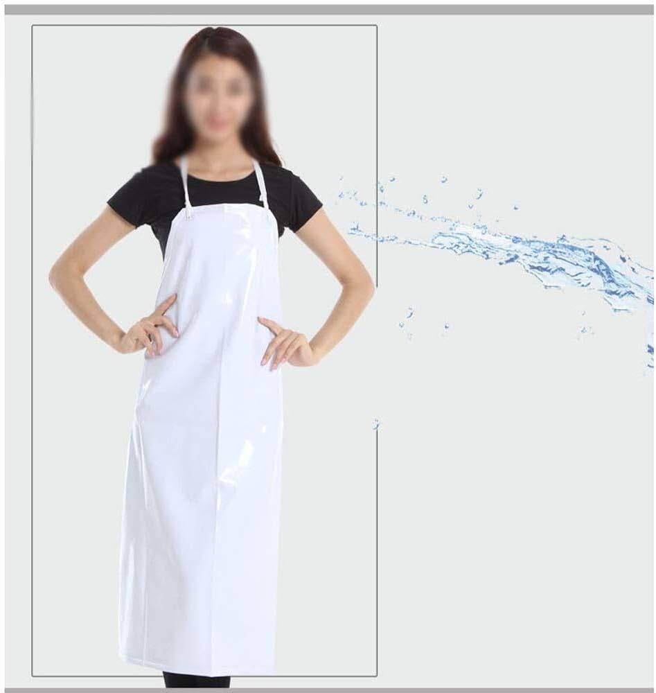 Chef Aprons for Men Women with ，Aprons With Pockets White Waterproof Apron Food Factory Kitchen Long Oil-proof Waist Canteen Waterproof Rice Table Apron Apron