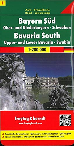 Bayern Süd - Ober- und Niederbayern - Schwaben, Autokarte 1:200.000: Touristische Informationen, Or Bayern Süd - Ober- und Niederbayern - Schwaben, Autokarte 1:200.000: Touristische Informationen, Or
