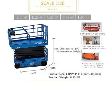 32Communication 3点セット 1:30 Scale Sinoboom 1212 Scissor Lift Model Work Platform