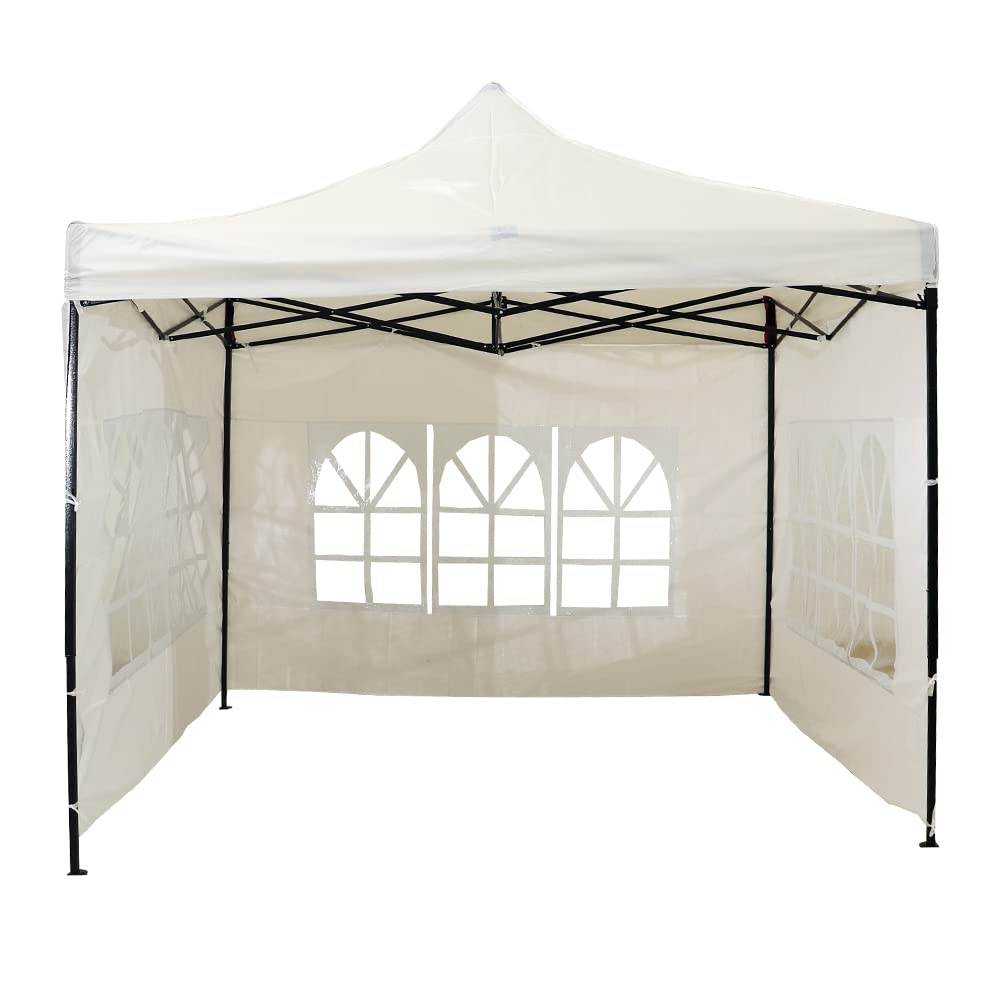 YAHOME Pop Up Gazebo Tent Canopy With 3 Side Cover Outdoor Garden Marquee with Water-resistant Cover – Folding Party Camping Tent – Frame & Canopy Marquee Tent With window In Cover Easy Assembly