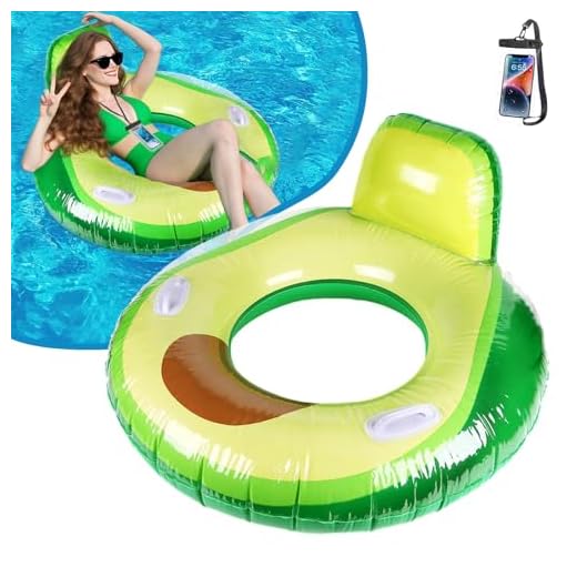 Flotador inflable para alberca, anillo de natación de aguacate, 98 cm, gigante, balsa de natación, tubo de goma para adultos y niños, verano, al aire libre, playa, fiesta, agua, decoración divertida