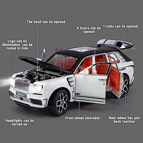 Image of DARVICE Exclusive Alloy Die Cast Metal Car 1:32 Scale Model Cullinan Pull Back Diecast Pullback Toy car with Openable Doors & Light, Music Toy Car for Kids