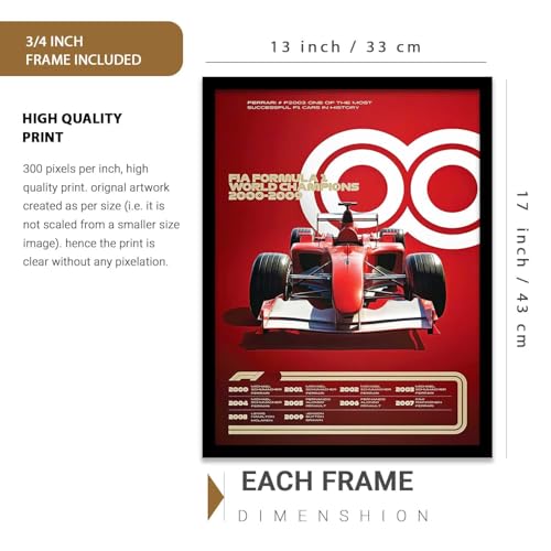 Image of kotart Big Sports Cars Framed Posters Gift Items for Boys Room Wall Decoration Bedroom Living Room Office Studio Decor | Car Poster Frame for Wall Decor Set Of 3 Size (13 X 17 inch)