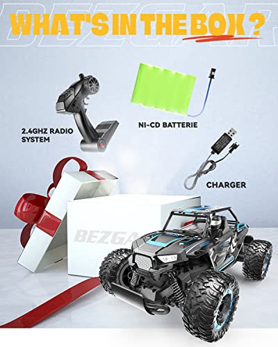 Bezgar Tb142 Rc Cars-1:14 Scale Remote Control Car, 2Wd High Speed 20 Km/H All Terrains Electric Toy Off Road Rc Vehicle Truck Crawler With Rechargeable Battery For Boys Kids And Adults-Blue #TOP3