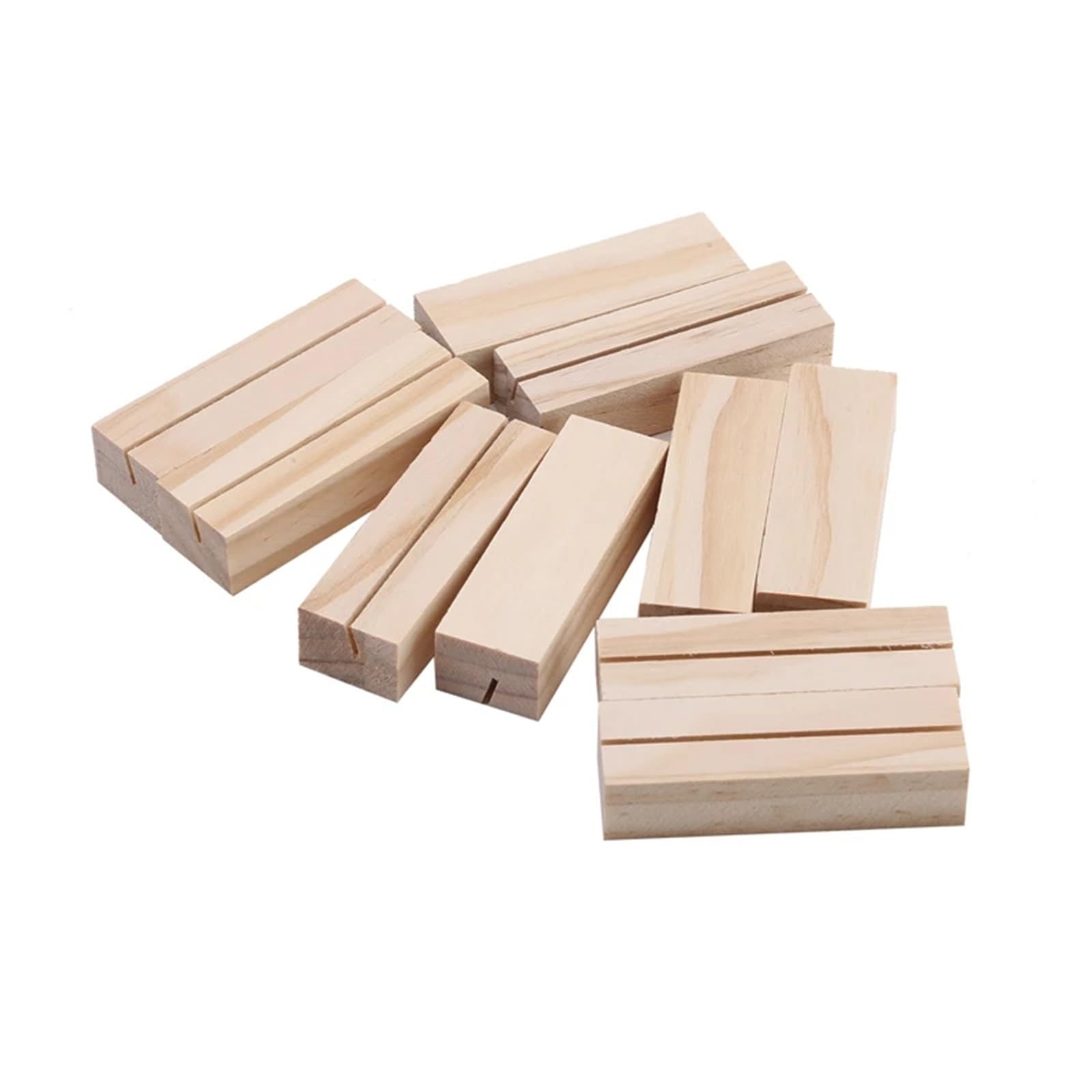 Rustikale Tischkartenhalter aus Holz für Hochzeiten, Foto-Postkarten-Clips, rechteckig, 30 Stück
