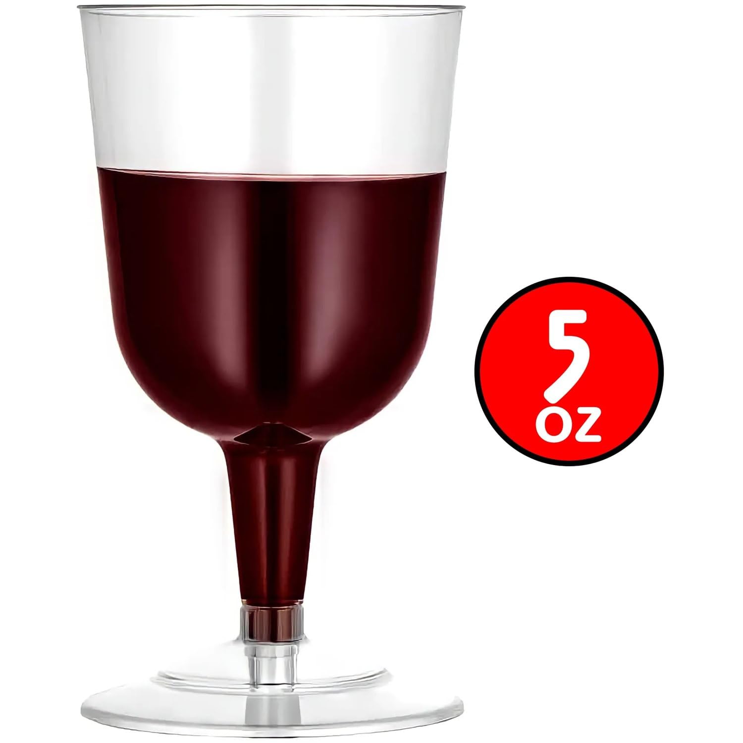 Clear Deluxe Plastic Tulip Wine Goblets - 5oz (Pack Of 20) - Elegant & Reusable Party Wine Glasses - Perfect For Weddings, Parties & Events - Image 5