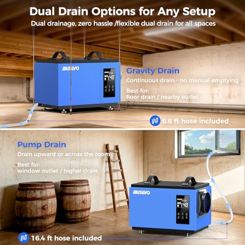 130Pints Crawl Space Dehumidifier with Pump and Drain Hose up to 6500 Sq.Ft by Aiusevo - Used condition - Image 4