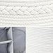 Casaphoria Woven Sundries Hamper - Cotton Rope Basket for Storage, Caddy, Organizer with Handle - Cream White (14.2