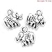 JGFinds Lucky Elephant Charm Pendants - 90 Pieces (45 of each), Silver Tone, DIY Jewelry Making Supplies