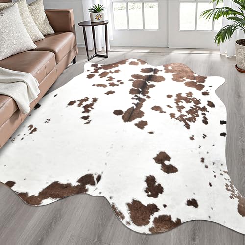 Tapis imprimé vache Easycozy pour salon | Décoration style western