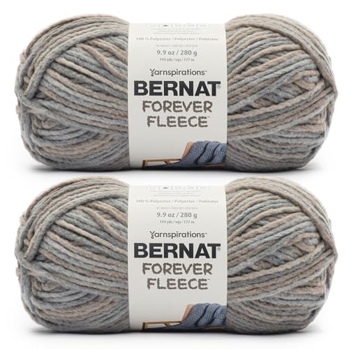 Image of Bernat Forever Fleece Soft Yarn for Crocheting, Branch, 2-Pack