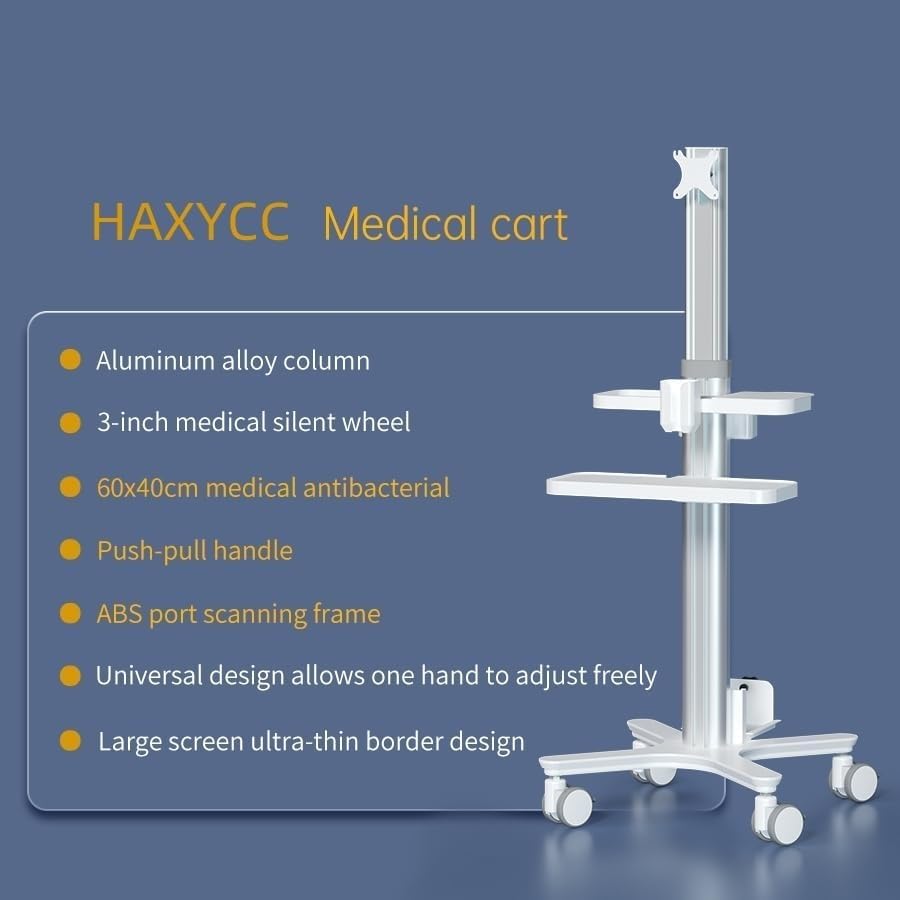 Carro Móvil para Estación De Trabajo Dental con Soporte para Escaneo Oral Y Soporte para Monitor para Uso En Consultorios Médicos Y Laboratorios.