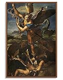 Floating Frame Canvas Print Wall Art - Saint Michael Vanquishing Satan, 1518 by Raphael - 24x36 inches