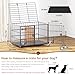 aboxoo 42/48 inch Heavy Duty Metal Dog Crate for 2 Dogs/Large Dog,All Metal Open Top,Dog Kennel Indoor with Wheels,Floor Grid, Tray, Divider and Feeding Bowl (Sliver)