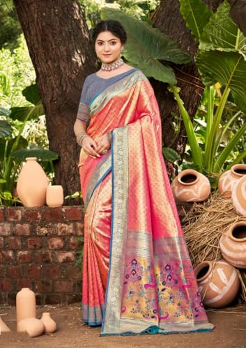 Sangam Prints pink kanjivaram silk saree – image 2
